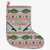 Grande Chaussette De Noël Poisson laide de Noël (Devant)