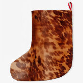 Grande Chaussette De Noël Poster de animal Brown de vache (Dos)