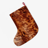 Grande Chaussette De Noël Poster de animal Brown de vache (Dos (Accrochage))