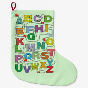Grande Chaussette De Noël Poster du train Alphabet Maze