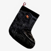 Grande Chaussette De Noël Poster noir de Tréx Dinosaur Head (Devant (Accrochage))