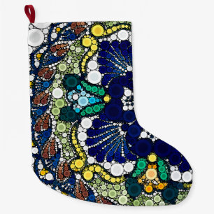 Grande Chaussette De Noël poterie talavera colorée photo art mexicain bleu