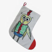 Grande Chaussette De Noël Poulet Noël Stocker (Devant (Accrochage))