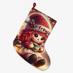Grande Chaussette De Noël Poupée Animée mignonne