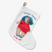 Grande Chaussette De Noël Poupée de Chucky Donald Trump (Devant (Accrochage))
