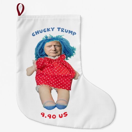 Grande Chaussette De Noël Poupée de Chucky Donald Trump (Devant)
