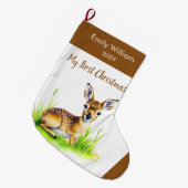 Grande Chaussette De Noël Premier bébé cerf de Noël (Devant (Accrochage))