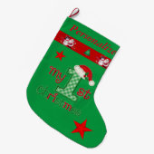 Grande Chaussette De Noël Premier Noël du bébé - nom customisé - (Devant (Accrochage))