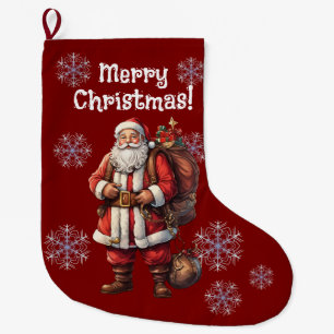 Grande Chaussette De Noël Prise en charge de Noël du Père Noël personnalisab