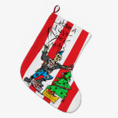 Grande Chaussette De Noël PUNK ROCK XMAS w/ STRIPES (Devant (Accrochage))