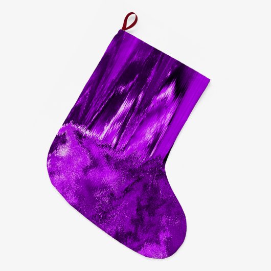 Grande Chaussette De Noël Purple Glitch fondu (Devant (Accrochage))
