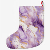 Grande Chaussette De Noël Purple White Gold Abstract (Dos)