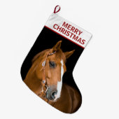 Grande Chaussette De Noël Quarterhorse Joyeux Noël Stocker (Devant (Accrochage))