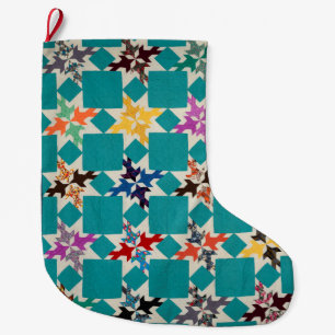 Grande Chaussette De Noël Quatre courtepointes de hirondelles