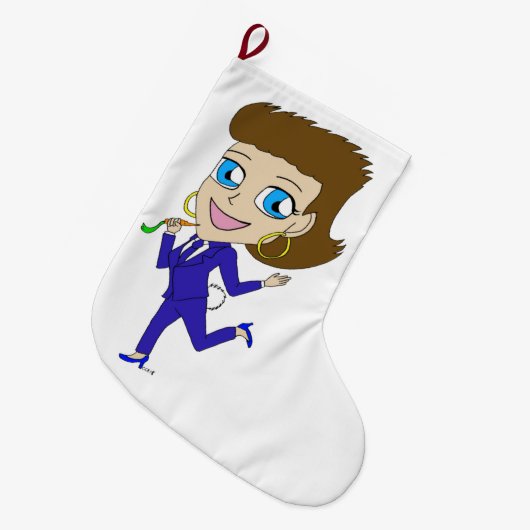 Grande Chaussette De Noël queue de lapin de chibi (Devant (Accrochage))