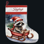 Grande Chaussette De Noël Raccoon couchage Grand stock de Noël<br><div class="desc">Offrez quelque chose de spécial ce Noël avec nos adorables bas sur le thème du raton laveur! Parfait pour rajouter un peu de fantaisie à votre décor de vacances. Idéal pour remplir de bonbons et rendre vos vacances plus amusantes ! Il ajoute une touche ludique à votre décor festif. Ajoutez...</div>