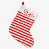 Grande Chaussette De Noël Rayures (Devant (Accrochage))