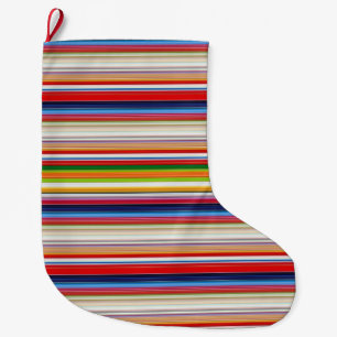 Grande Chaussette De Noël Rayures colorées chaudes