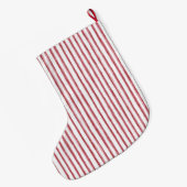 Grande Chaussette De Noël Rayures Rouges Blanches (Dos (Accrochage))