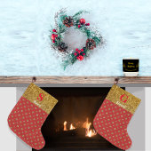 Grande Chaussette De Noël Razzle Dazzle Noël Parties scintillant Pois Rouge