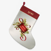 Grande Chaussette De Noël Réception de Noël rouge moderne (Devant (Accrochage))