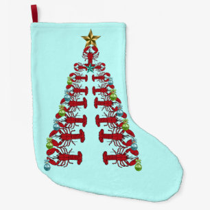 Grande Chaussette De Noël Récipiendaire de Noël Cute Lobster Plage nautique