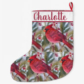 Grande Chaussette De Noël Red Cardinal Bird (Dos)