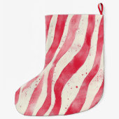 Grande Chaussette De Noël Red Cream White Candy Cane Christmas (Dos)