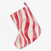 Grande Chaussette De Noël Red Cream White Candy Cane Christmas (Dos (Accrochage))