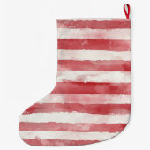 Grande Chaussette De Noël Red Cream White Candy Stripes Christmas (Dos)