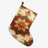 Grande Chaussette De Noël Red Green Decorative Holiday Stocking (Devant (Accrochage))
