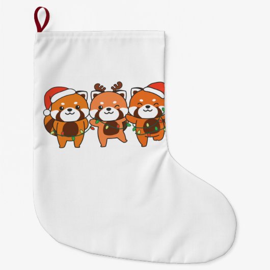 Grande Chaussette De Noël Red Panda Christmas Animals Cute Red Pandas (Devant)