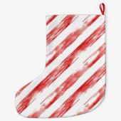 Grande Chaussette De Noël Red White Stripes Noël Gold Parties scintillant (Dos)