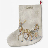 Grande Chaussette De Noël Reindeer Sleigh Stocker de vacances (Dos)