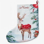 Grande Chaussette De Noël Reindeer Stocking Holiday (Dos)