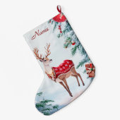 Grande Chaussette De Noël Reindeer Stocking Holiday (Dos (Accrochage))