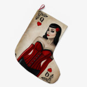 Grande Chaussette De Noël Reine des coeurs (Devant (Accrochage))