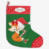 Grande Chaussette De Noël Renard et Sucre de canne (Devant)