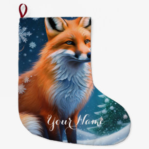 Grande Chaussette De Noël Renard hivernal
