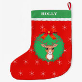 Grande Chaussette De Noël Rennes de Noël (Dos)