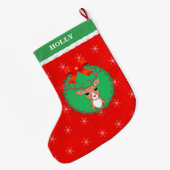 Grande Chaussette De Noël Rennes de Noël (Dos (Accrochage))