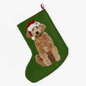 Grande Chaussette De Noël Réservation de Noël avec un doodle doré (Dos (Accrochage))