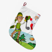 Grande Chaussette De Noël Réservation de Noël, golf des elfes de Noël (Devant (Accrochage))