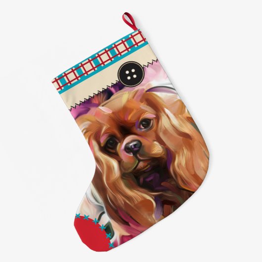 Grande Chaussette De Noël Réservation de Noël Ruby Cavalier| vérificateur (Dos (Accrochage))