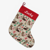 Grande Chaussette De Noël réserve de noël de yorkie au chocolat (Devant (Accrochage))