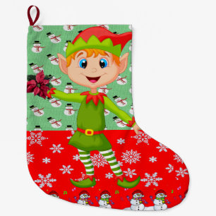 Grande Chaussette De Noël Réservoir de Noël, Elfe de Noël