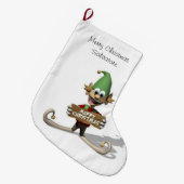 Grande Chaussette De Noël Réservoir de Noël, Elfe de Noël (Devant (Accrochage))