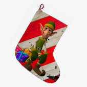 Grande Chaussette De Noël Réservoir de Noël, Elfe de Noël (Devant (Accrochage))