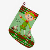 Grande Chaussette De Noël Réservoir de Noël, Elfe de Noël (Devant (Accrochage))