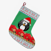 Grande Chaussette De Noël Réservoir de Noël, Pingouin (Devant (Accrochage))
